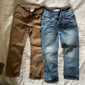 Two pairs of boys Zara skinny jeans 3/4